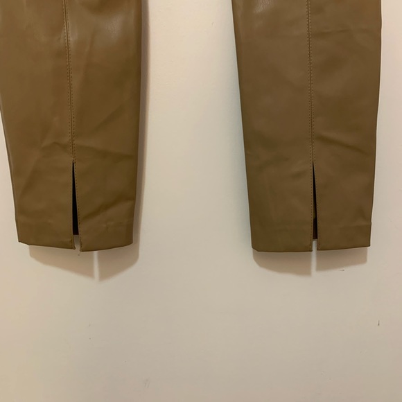 Zara tan leather pants , fur inside, size medium - Picture 3 of 5